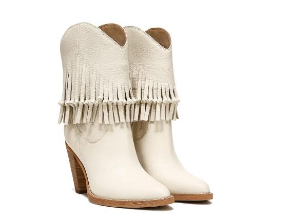 Women's Donna Western Boot-Birch Beige Leather