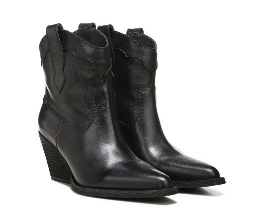 Women's Roslyn Western Boot-Black Leather