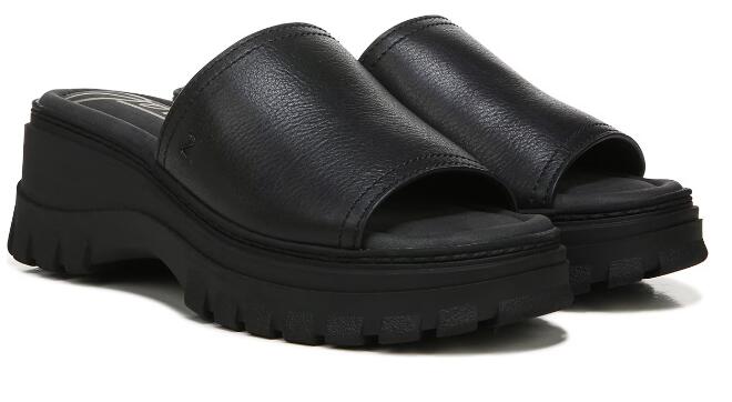 Women's Halle Slide Sandal-Black Leather