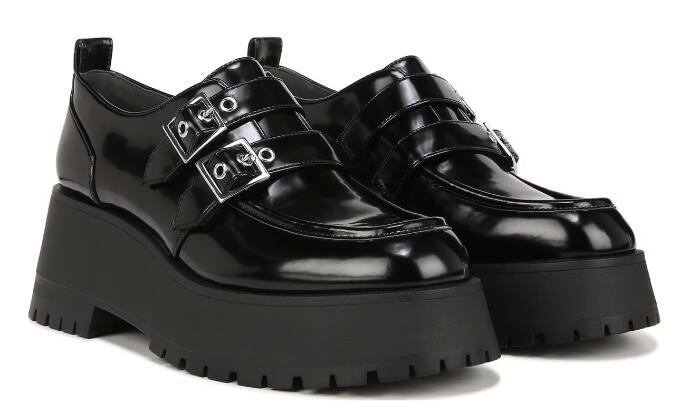 Women's Perri Platform Loafer-Black Synthetic