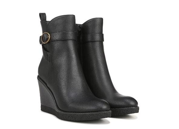 Women's Ina Wedge Bootie-Black Synthetic